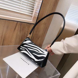 Zebra Print Faux Leather Shoulder Bag