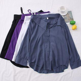 Asymmetric One-shoulder Loose Shirt