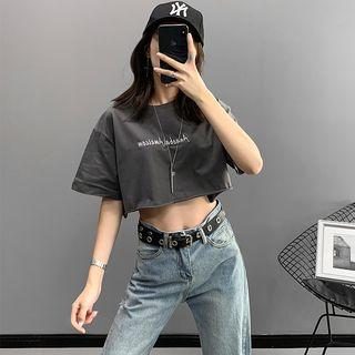 Loose-fit Embroidered Crop T-shirt