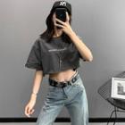 Loose-fit Embroidered Crop T-shirt