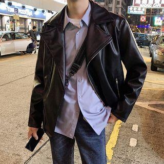 Faux-leather Zip Detail Jacket