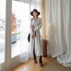 Half-placket Slit-side Long Shirt