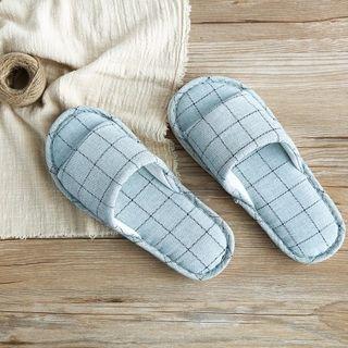 Couple Matching Check Slippers
