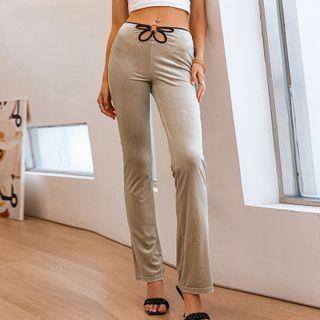 High-waist Cut-out Straight-leg Pants
