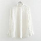 Long-sleeve Floral Embroidery Top White - One Size