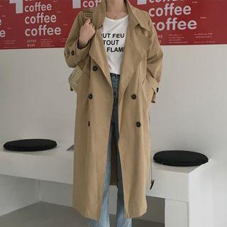 Long-sleeve Double-breasted Long Coat