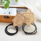 Set Of 2: Hair Tie 01 - Black - One Size