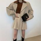 Double-breasted Jacket / Mini A-line Skirt