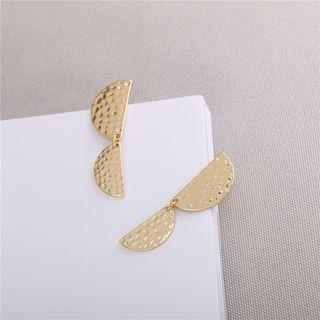 Double Half Disc Dangle Earring