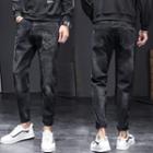 Rhinestone Skull Straight Leg Jeans