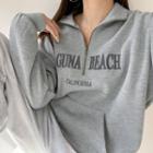 Half-zip Embroidered Loose-fit Sweatshirt