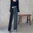 Color-block Pleated Wide Leg Pants