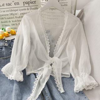 Open-front Lace-trim Light Cape