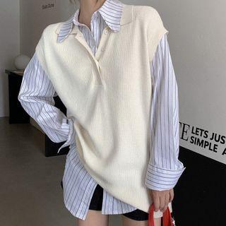 Polo Neck Sweater Vest