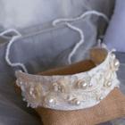 Bridal Faux Pearl Lace Headband White - One Size