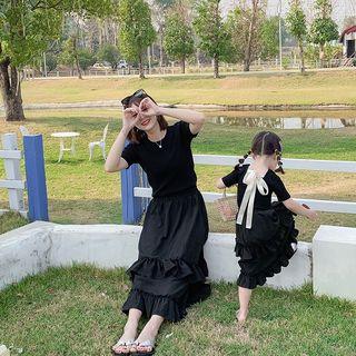 Family Matching Bow Accent Short-sleeve T-shirt