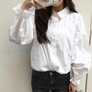 Balloon Sleeve Plain Shirt