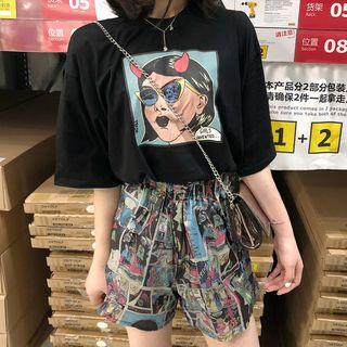 Short-sleeve Print T-shirt / Print Shorts