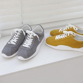 Stitched Genuine-suede Sneakers