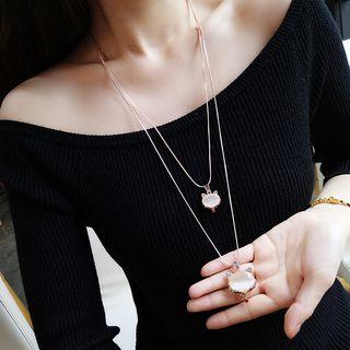 Double-layer Fox Long Necklace