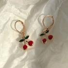 Cherry Dangle Hoop Earring / Charm Bracelet 1 Pair - Earring - One Size