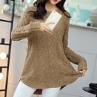 Long-sleeve Cable-knit Top