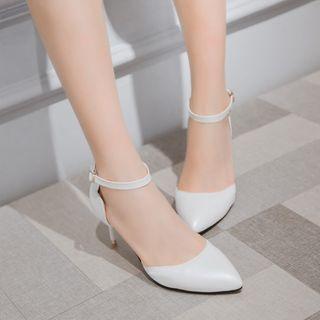 Ankle Strap Pointed Heeled Sandals