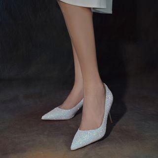 Glitter Stiletto Heel Wedding Pumps