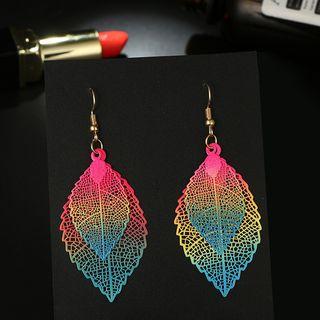 Alloy Leaf Dangle Earring As Shown In Figure - One Size