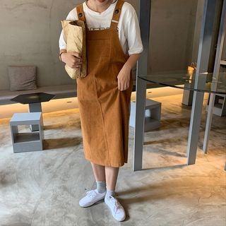 Corduroy Midi Shift Jumper Dress