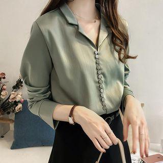 Plain Faux Silk Blouse