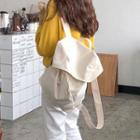 Drawstring Canvas Backpack Off-white - One Size