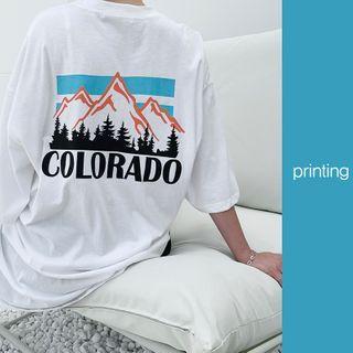 Loose-fit Graphic T-shirt Ivory - One Size