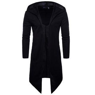 Asymmetric Hem Hooded Long-sleeve T-shirt