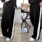 Two-tone Velvet Jogger Pants Black - One Size