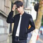 Color Block Slim-fit Bomber Jacket