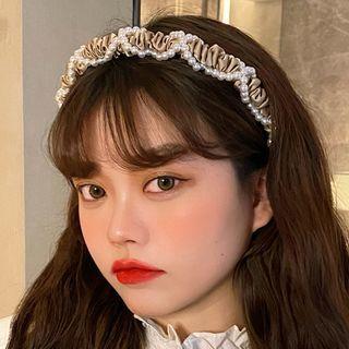 Faux Pearl Shirred Headband