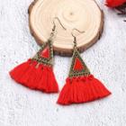 Triangle Alloy Fringed Earring
