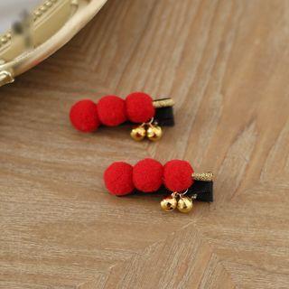 Set Of 1 / 2: Bell Pom Pom Hair Clip