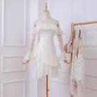 Cold Shoulder Long-sleeve A-line Party Dress