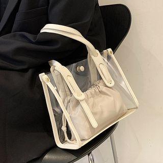 Set: Pvc Tote Bag + Drawstring Pouch