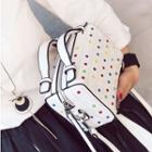 Check Stitched Dotted Crossbody Bag