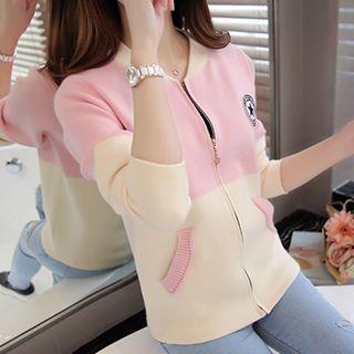 Two Tone Zip Cardigan