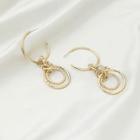 Alloy Hoop Dangle Earring 1 Pair - S925 Silver Earrings - Gold - One Size