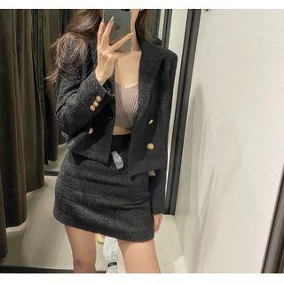 High-waist Buttoned Mini Skirt