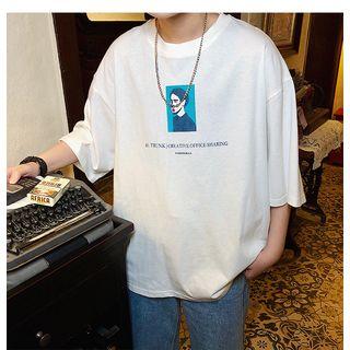 Couple Matching 3/4-sleeve Graphic T-shirt