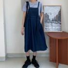 Denim Midi Jumper Dress / Short-sleeve Top