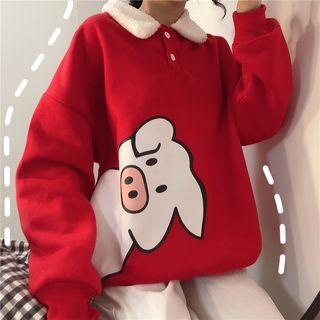 Collared Piggy Sweatshirt