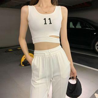 Print Letter Tank Top Top