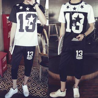Set: Numbering T-shirt + Cropped Sweatpants